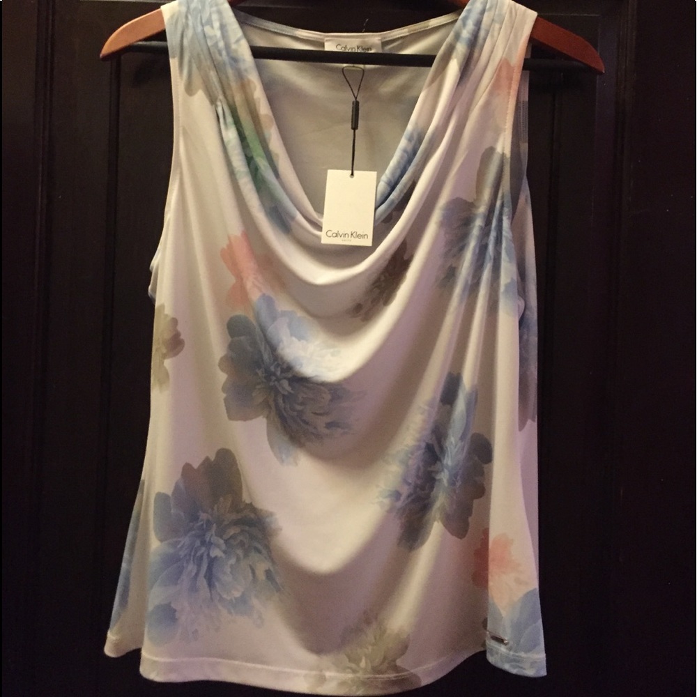 NWT Calvin Klein sleeveless top in lovely pastels